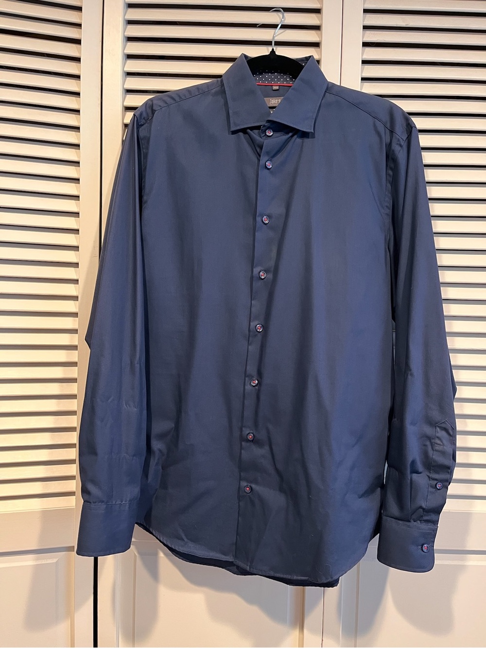 Jake’s Classic Men's Navy Button-Down Dress Shirt - Tailored!